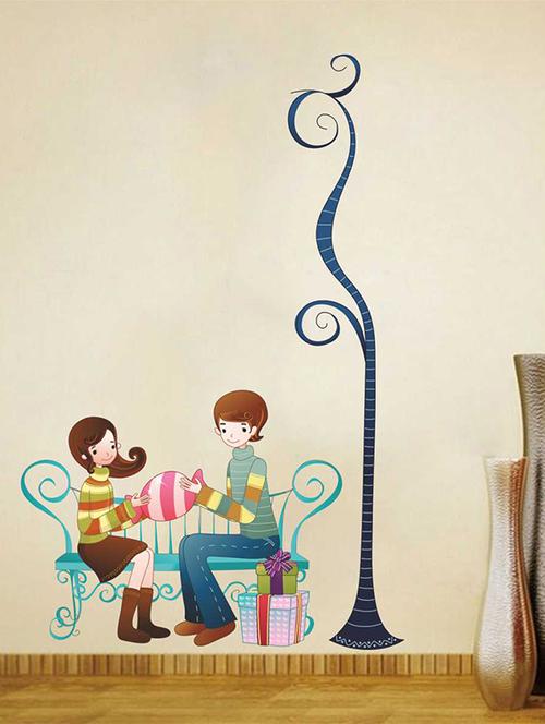 Rawpockets Wall Decals ' Couple Love Wall Sticker ' Wall stickers (PVC Vinyl) Multicolour - 15733220 - Standard Image - 1