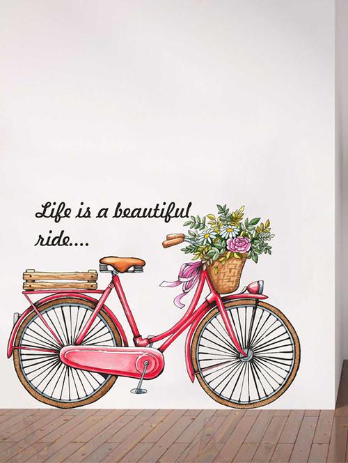 Rawpockets Wall Decals ' Life is a beautiful ride ' Wall stickers (PVC Vinyl) Multicolour - 15733224 - Standard Image - 1