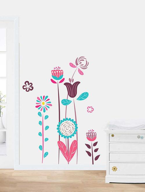 Rawpockets Wall Decals ' Multicolor Flower Wall Sticker ' Wall stickers (PVC Vinyl) Multicolour - 15733229 - Standard Image - 1
