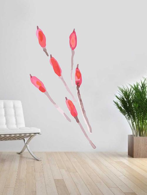 Rawpockets Wall Decals ' Red Watercolor flower Wall Sticker ' Wall stickers (PVC Vinyl) Multicolour - 15733234 - Standard Image - 1