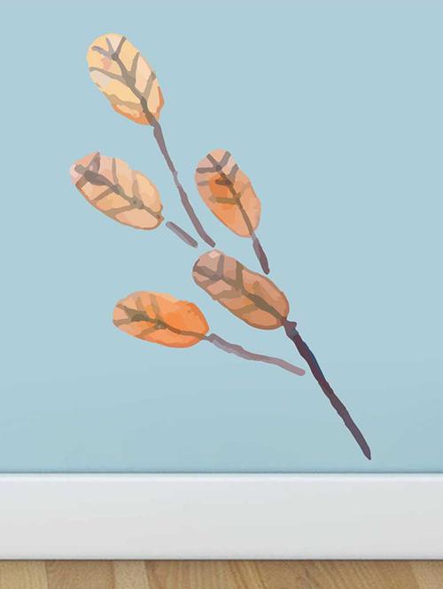 Rawpockets Wall Decals ' Orange Watercolor Leaf Wall Sticker ' Wall stickers (PVC Vinyl) Multicolour - 15733236 - Standard Image - 1