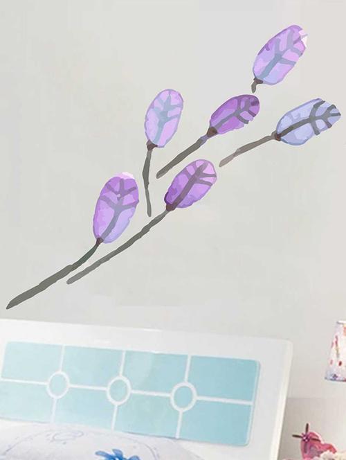 Rawpockets Wall Decals ' Purple Watercolor Leaf Wall Sticker ' Wall stickers (PVC Vinyl) Multicolour - 15733238 - Standard Image - 1