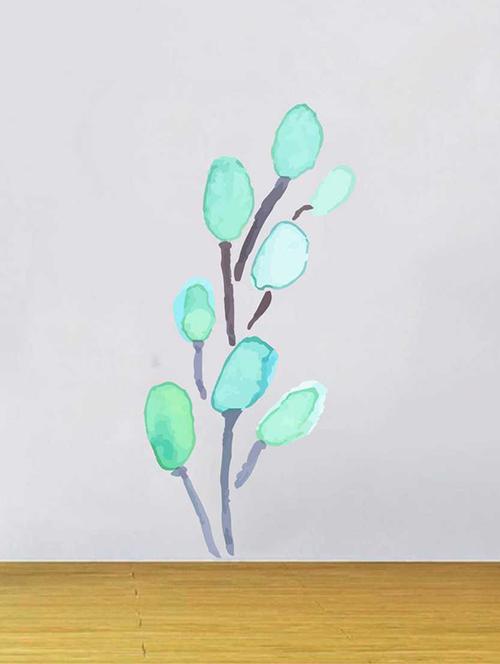 Rawpockets Wall Decals ' Green Shade Modern Flower Wall Sticker ' Wall stickers (PVC Vinyl) Multicolour - 15733239 - Standard Image - 1