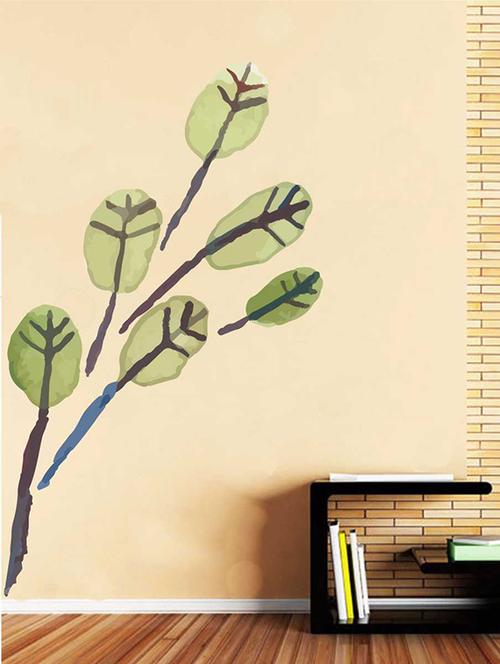 Rawpockets Wall Decals ' Brown Watercolor Leaf Wall Sticker ' Wall stickers (PVC Vinyl) Multicolour - 15733241 - Standard Image - 1