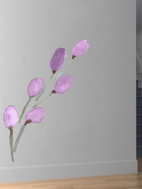 Rawpockets Wall Decals ' Purple Tulip Flower Wall Sticker ' Wall stickers (PVC Vinyl) Multicolour - 15733242 - Standard Image - 1