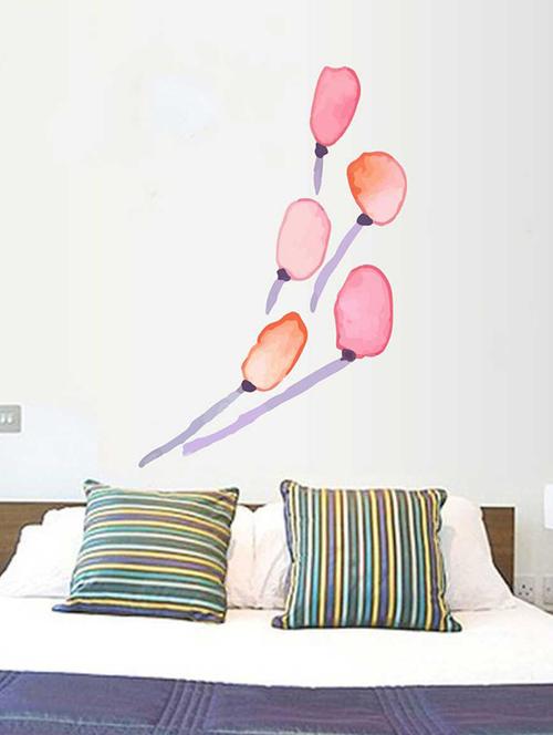 Rawpockets Wall Decals ' Red Tulip Flower and Blue Stem Wall Sticker ' Wall stickers (PVC Vinyl) Multicolour - 15733246 - Standard Image - 1