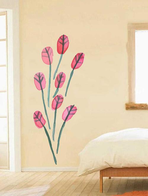 Rawpockets Wall Decals ' Red Leaf Watercolor Wall Sticker ' Wall stickers (PVC Vinyl) Multicolour - 15733247 - Standard Image - 1