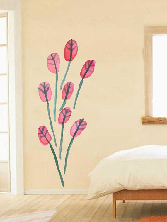 Rawpockets Wall Decals ' Red Leaf Watercolor Wall Sticker ' Wall stickers (PVC Vinyl) Multicolour - 15733247 - Zoom Image - 1