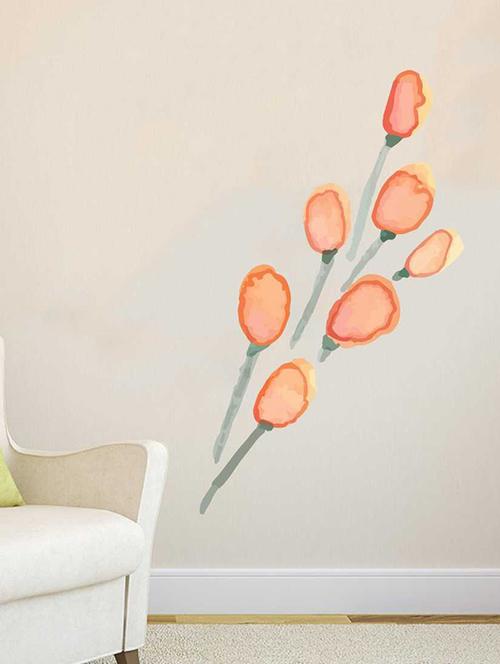 Rawpockets Wall Decals ' Red Modern Flower Wall Sticker ' Wall stickers (PVC Vinyl) Multicolour - 15733249 - Standard Image - 1