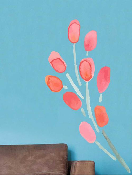 rawpockets wall decals ' pink modern flower wall sticker ' wall stickers (pvc vinyl) multicolour - 15733250 - Very Small Image - 1