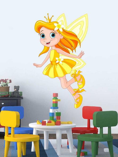Rawpockets Wall Decals ' Golden Baby Angel Wall Sticker ' Wall stickers (PVC Vinyl) Multicolour - 15733255 - Standard Image - 1