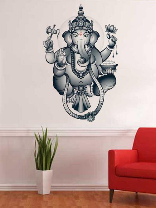 Rawpockets Wall Decals ' Lord Ganesh Wall Sticker ' Wall stickers (PVC Vinyl) Multicolour - 15733260 - Standard Image - 1