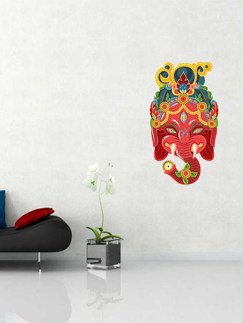 Rawpockets Wall Decals ' Colorful Ganesha Wall Sticker ' Wall stickers (PVC Vinyl) Multicolour - 15733261 - Standard Image - 1