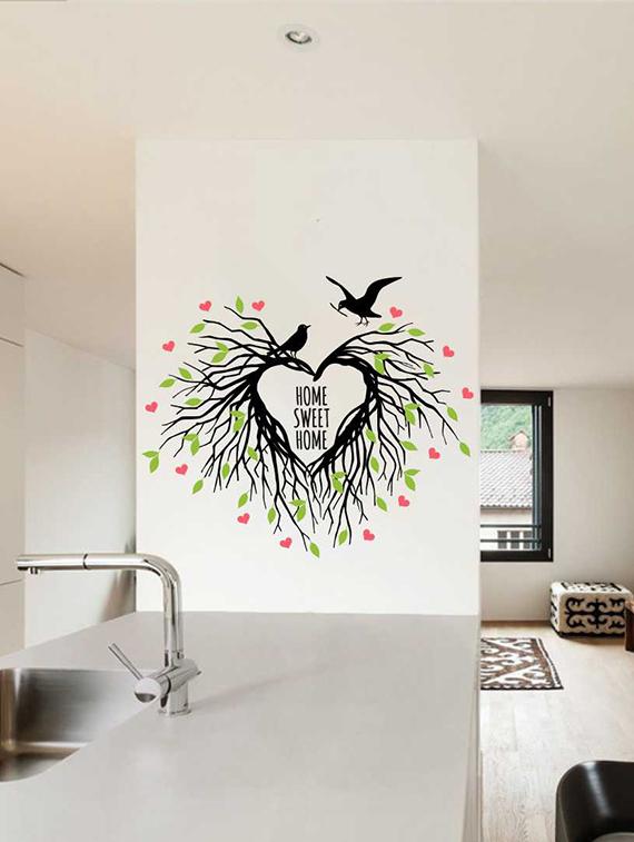 Rawpockets Wall Decals ' Home Sweet Home Love ' Wall stickers (PVC Vinyl) Multicolour - 15733264 - Zoom Image - 1