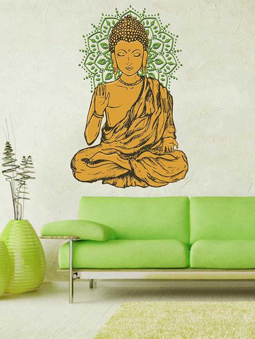 Rawpockets Wall Decals ' Lord Buddha Wall Sticker ' Wall stickers (PVC Vinyl) Multicolour - 15733275 - Standard Image - 1