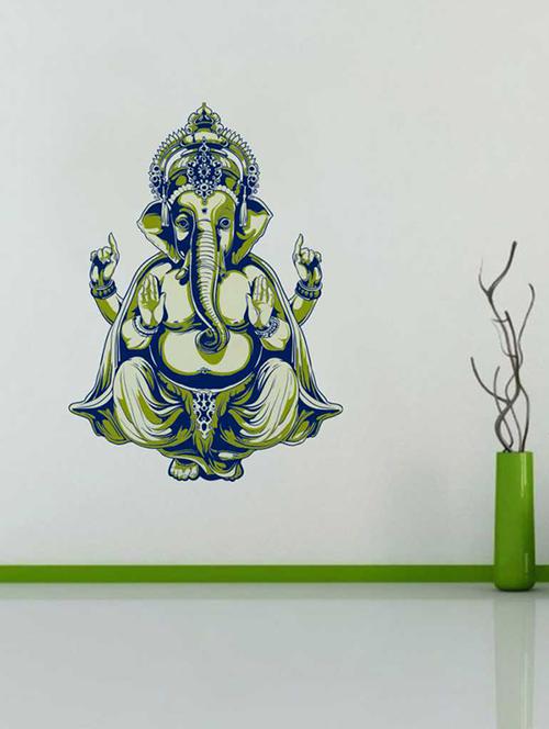 rawpockets wall decals ' lord ganesha wall sticker ' wall stickers (pvc vinyl) multicolour - 15733285 - Very Small Image - 1