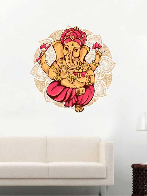 Rawpockets Wall Decals ' Lord Ganesha Decorative Wall Sticker ' Wall stickers (PVC Vinyl) Multicolour - 15733286 - Standard Image - 1