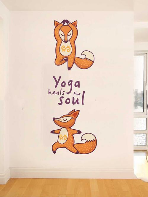 Rawpockets Wall Decals ' Yoga Heals the Soul Wall Sticker ' Wall stickers (PVC Vinyl) Multicolour - 15733287 - Standard Image - 1