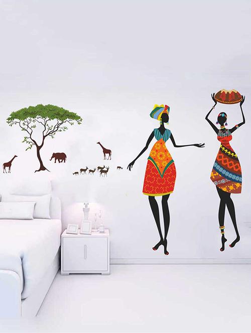 rawpockets wall decals ' african jungle theme wall sticker ' wall stickers (pvc vinyl) multicolour - 15733293 - Very Small Image - 1