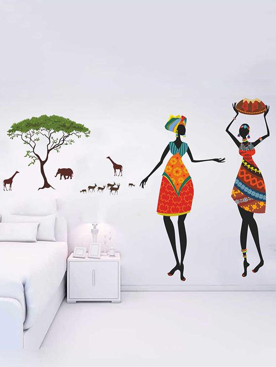 Rawpockets Wall Decals ' African Jungle Theme Wall Sticker ' Wall stickers (PVC Vinyl) Multicolour - 15733293 - Zoom Image - 1