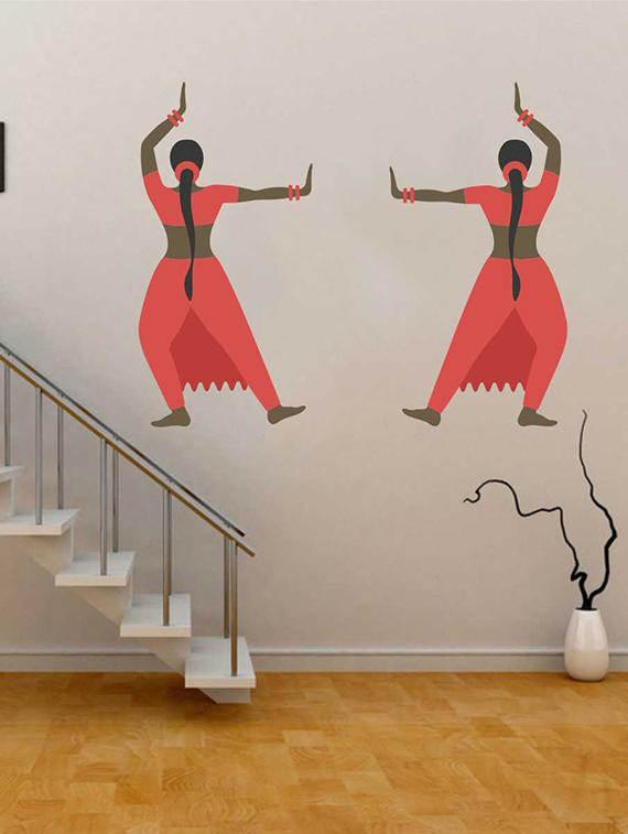 Rawpockets Wall Decals ' Dance Ladies Wall Sticker ' Wall stickers (PVC Vinyl) Multicolour - 15733294 - Zoom Image - 1