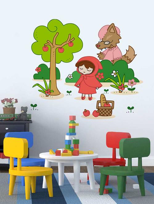 Rawpockets Wall Decals ' Kid n Garden Story Wall Sticker ' Wall stickers (PVC Vinyl) Multicolour - 15733296 - Standard Image - 1