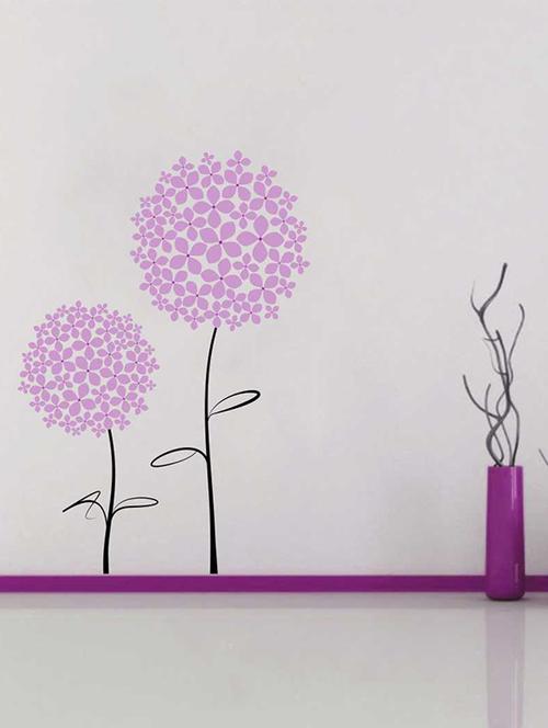 Rawpockets Wall Decals ' Purple Flower Wall Sticker ' Wall stickers (PVC Vinyl) Multicolour - 15733303 - Standard Image - 1