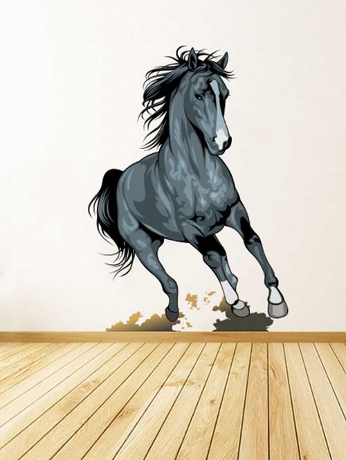 Rawpockets Wall Decals ' Running Horse Wall Sticker ' Wall stickers (PVC Vinyl) Multicolour - 15733311 - Standard Image - 1