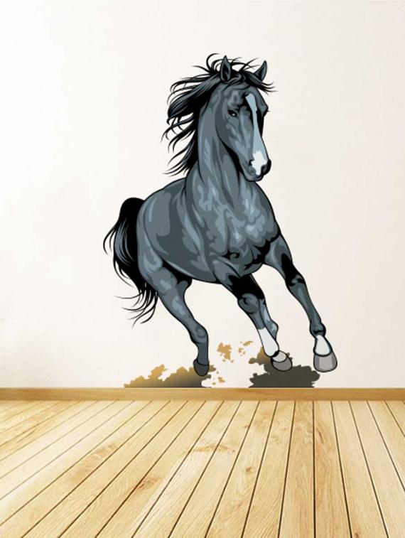Rawpockets Wall Decals ' Running Horse Wall Sticker ' Wall stickers (PVC Vinyl) Multicolour - 15733311 - Zoom Image - 1