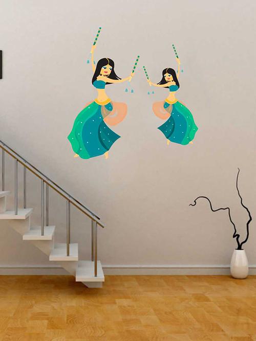 Rawpockets Wall Decals ' Garba Dancing Wall Sticker ' Wall stickers (PVC Vinyl) Multicolour - 15733313 - Standard Image - 1