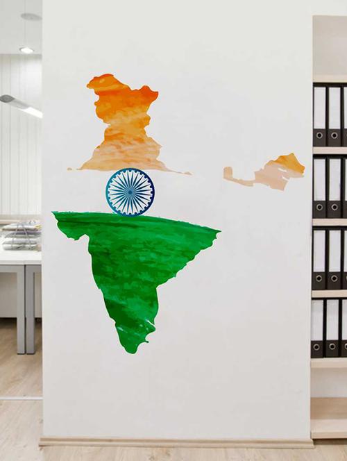 Rawpockets Wall Decals ' India Wall Sticker ' Wall stickers (PVC Vinyl) Multicolour - 15733316 - Standard Image - 1