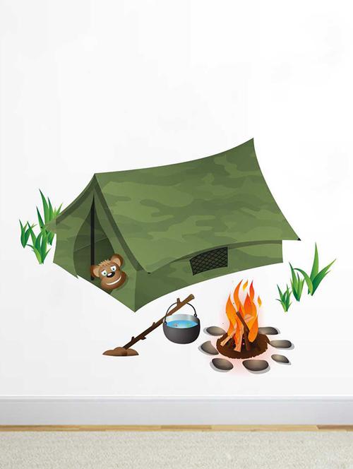 Rawpockets Wall Decals ' Forest Tent Wall Sticker ' Wall stickers (PVC Vinyl) Multicolour - 15733317 - Standard Image - 1