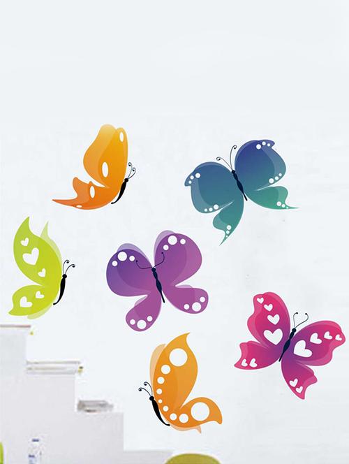 rawpockets wall decals ' colorful butterflies wall sticker ' wall stickers (pvc vinyl) multicolour - 15733319 - Very Small Image - 1