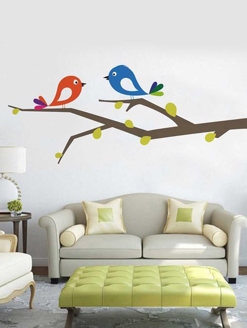 Rawpockets Wall Decals ' Bird Wall Sticker ' Wall stickers (PVC Vinyl) Multicolour - 15733324 - Standard Image - 1