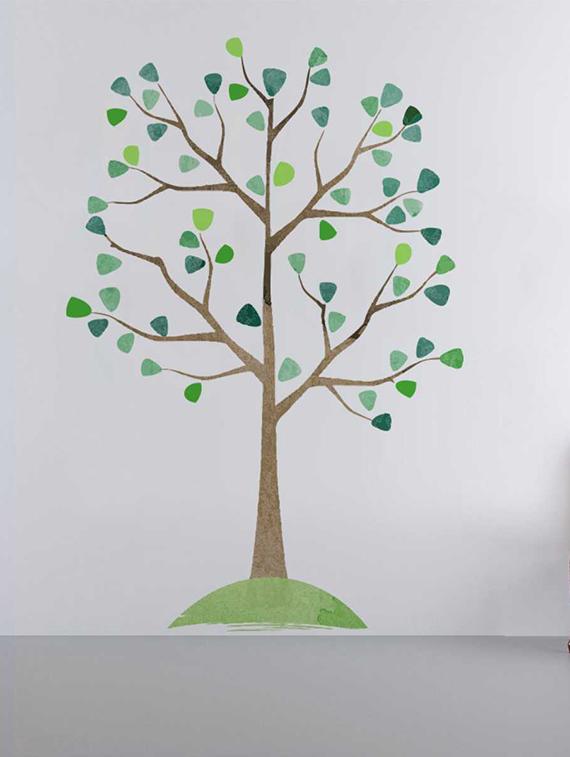 Rawpockets Wall Decals ' Watercolor Tree Wall Sticker ' Wall stickers (PVC Vinyl) Multicolour - 15733336 - Zoom Image - 1