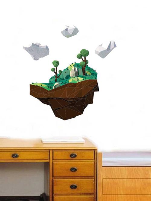 rawpockets wall decals ' 3d landscape wall sticker ' wall stickers (pvc vinyl) multicolour - 15733337 - Very Small Image - 1