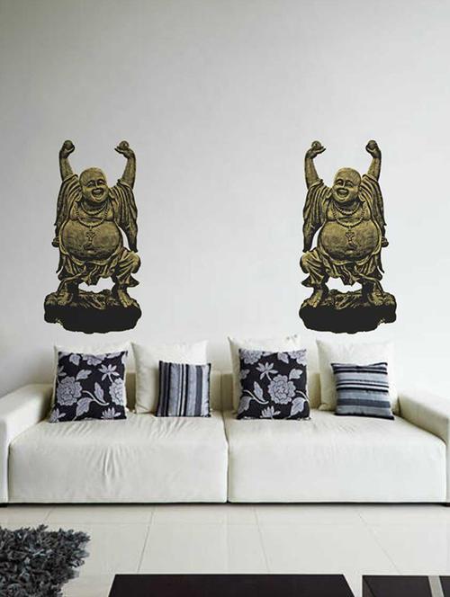 rawpockets wall decals ' laughing buddha wall sticker ' wall stickers (pvc vinyl) multicolour - 15733338 - Very Small Image - 1