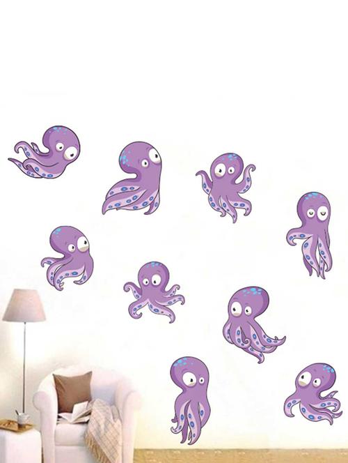 Rawpockets Wall Decals ' Baby Octopus Wall Sticker ' Wall stickers (PVC Vinyl) Multicolour - 15733342 - Standard Image - 1