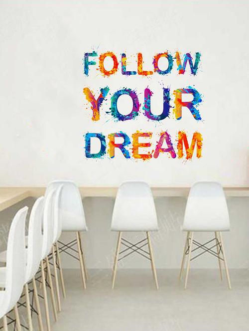 Rawpockets Wall Decals ' Follow Your Dream Wall Sticker ' Wall stickers (PVC Vinyl) Multicolour - 15733345 - Standard Image - 1