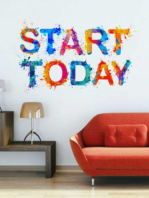 Rawpockets Wall Decals ' Start Today Wall Sticker ' Wall stickers (PVC Vinyl) Multicolour - 15733351 - Standard Image - 1