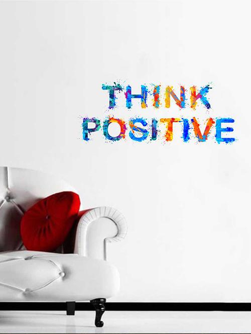 rawpockets wall decals ' think positive wall sticker ' wall stickers (pvc vinyl) multicolour - 15733352 - Very Small Image - 1