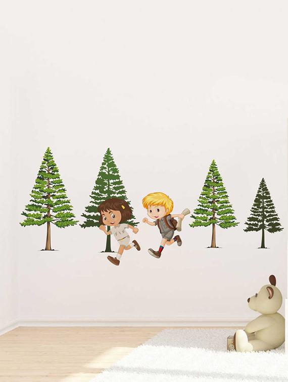 Rawpockets Wall Decals ' Pine Trees Wall Sticker ' Wall stickers (PVC Vinyl) Multicolour - 15733355 - Zoom Image - 1