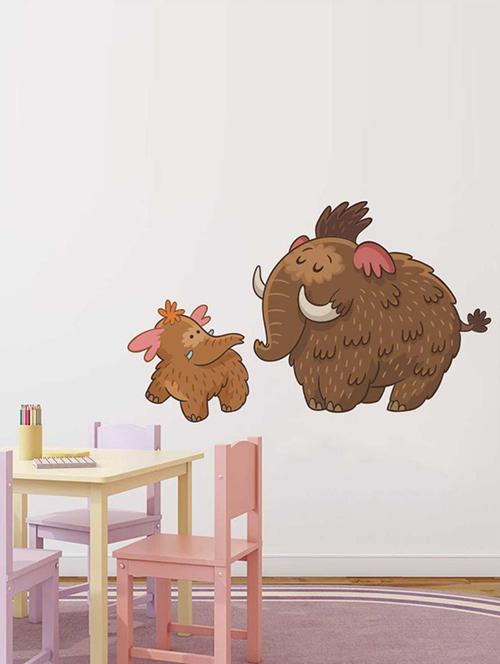 rawpockets wall decals ' cartoon elephants wall sticker ' wall stickers (pvc vinyl) multicolour - 15733357 - Very Small Image - 1