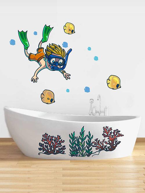 Rawpockets Wall Decals ' Underwater Life Wall Sticker ' Wall stickers (PVC Vinyl) Multicolour - 15733360 - Standard Image - 1