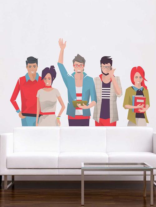 rawpockets wall decals ' friends group wall sticker ' wall stickers (pvc vinyl) multicolour - 15733364 - Very Small Image - 1