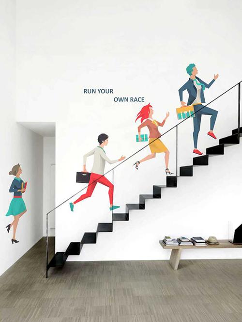 rawpockets wall decals ' run for life wall sticker ' wall stickers (pvc vinyl) multicolour - 15733366 - Very Small Image - 1
