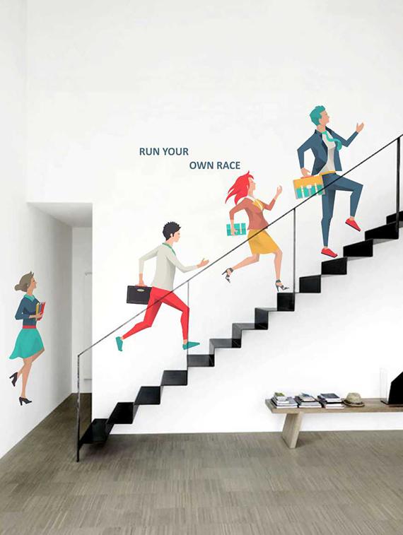 Rawpockets Wall Decals ' Run for Life Wall Sticker ' Wall stickers (PVC Vinyl) Multicolour - 15733366 - Zoom Image - 1