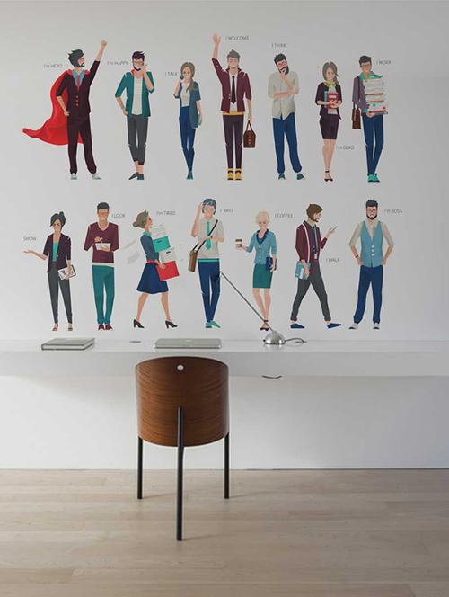 Rawpockets Wall Decals ' Office Activity Wall Sticker ' Wall stickers (PVC Vinyl) Multicolour - 15733368 - Standard Image - 1
