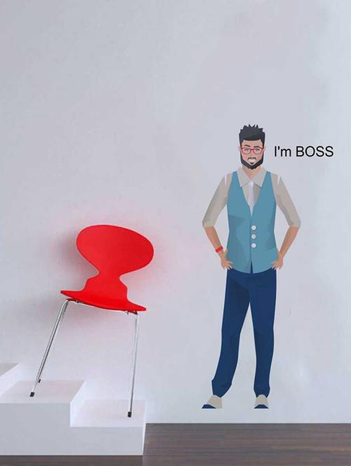 Rawpockets Wall Decals ' I am Boss Wall Sticker ' Wall stickers (PVC Vinyl) Multicolour - 15733369 - Standard Image - 1