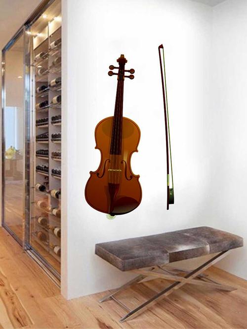 rawpockets wall decals ' violin wall sticker ' wall stickers (pvc vinyl) multicolour - 15733370 - Very Small Image - 1